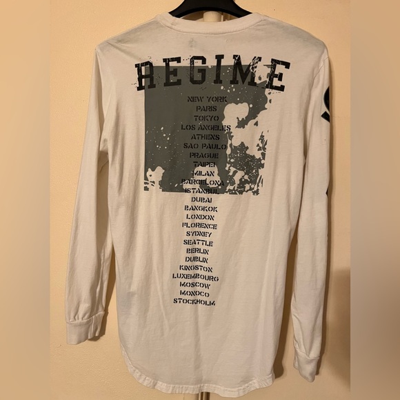 Civil Regime World Tour Long Sleeve Shirt Medium White Double Sided Graphic - Picture 3 of 13